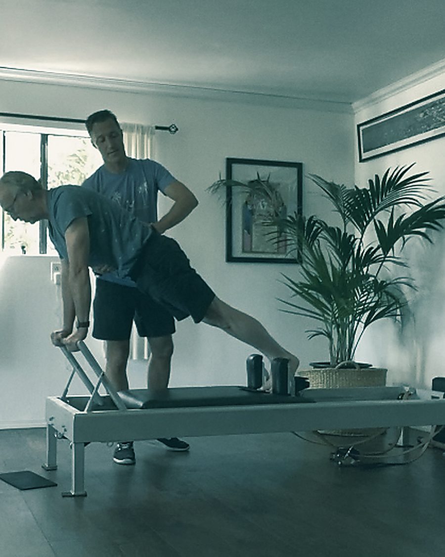 Jamie Isaac teaching Pilates in Southern California.